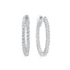 Sselects 1ct Tw Oval In-out Hoops With Push Locks In Silver