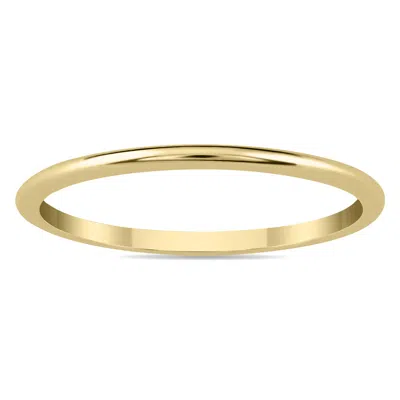 Sselects 1mm Thin Domed Wedding Band In 14k Yellow Gold