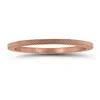 SSELECTS 1MM THIN WEDDING BAND WITH CROSS HATCH CENTER IN 14K ROSE GOLD