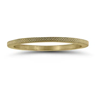 Sselects 1mm Thin Wedding Band With Cross Hatch Center In 14k Yellow Gold
