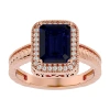 SSELECTS 2 1/2 CARAT ANTIQUE STYLE SAPPHIRE AND DIAMOND RING IN 14 KARAT ROSE GOLD