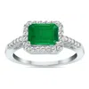 SSELECTS 2 1/2 CARAT TW EMERALD CUT EMERALD DIAMOND RING IN 10K WHITE GOLD