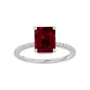 SSELECTS 2 1/3 CARAT RUBY AND DIAMOND RING IN 14 KARAT WHITE GOLD
