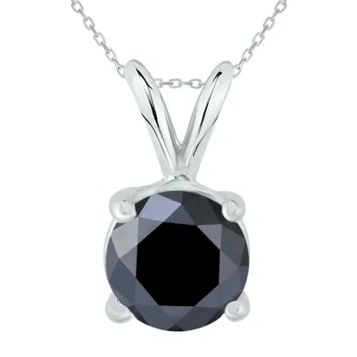 Sselects 2 Carat Tw Round Diamond Solitaire Pendant In 14k In Black