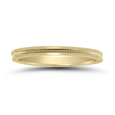 Sselects 2mm Center Milgrain Wedding Band In 14k Yellow Gold