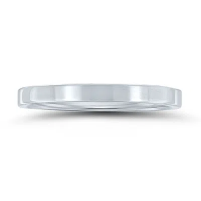Sselects 2mm Flat Comfort Fit Wedding Band In 950 Platinum In Silver