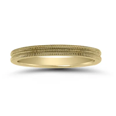 Sselects 2mm Ridged Wedding Band In 14k Yellow Gold