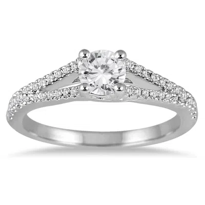Sselects 3/4 Carat Tw Diamond Split Shank Engagement Ring In 14k White Gold