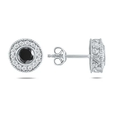 Sselects 3/4 Ctw 30 Stone Genuine Diamond Earrings 10k In Black