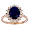 SSELECTS 3.60 CARAT OVAL SHAPE SAPPHIRE AND HALO DIAMOND RING IN 14 KARAT ROSE GOLD
