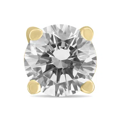 Sselects 3/8 Carat Round Single Stud Diamond Earring In 14k In Silver