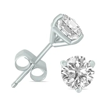 Sselects 4 Carat Tw Lab Grown Diamond Martini Set Round Earrings In 14k White Gold In Silver