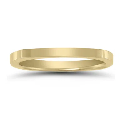 Sselects 4 Sided Thin 1.5mm Wedding Band In 14k Yellow Gold