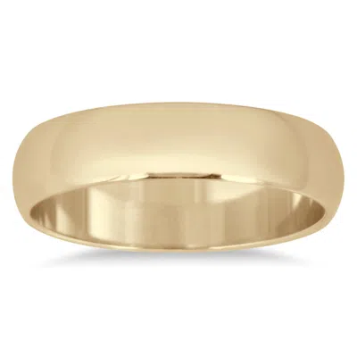 Sselects 4mm Domed Comfort Fit Wedding Band In 10k Yellow Gold
