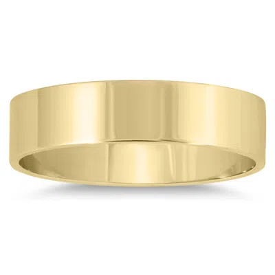 Sselects 4mm Flat Comfort Fit Wedding Band In 14k Yellow Gold