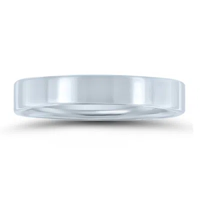 Sselects 4mm Flat Comfort Fit Wedding Band In 950 Platinum In Silver