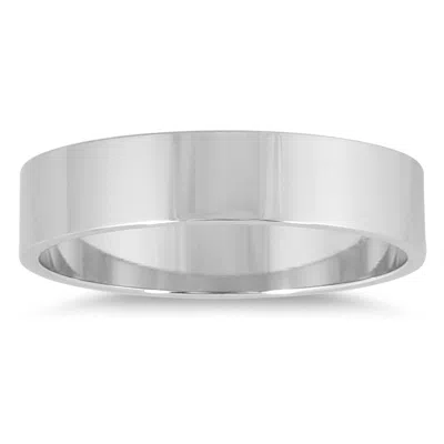 Sselects 4mm Flat Wedding Band In 14k White Gold