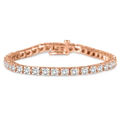 Sselects 5 Carat Tw Classic Diamond Tennis Bracelet In 14k Rose Gold In Silver