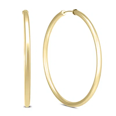 Sselects 50mm 14k Filled Endless Hoop Earrings 3mm Gauge In Gold