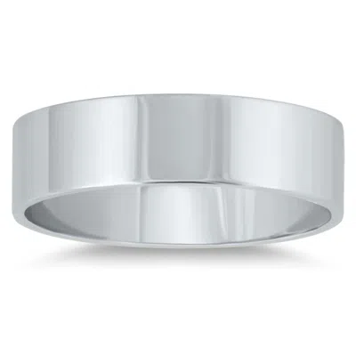 Sselects 5mm Flat Comfort Fit Wedding Band In 10k White Gold