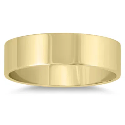 Sselects 5mm Flat Comfort Fit Wedding Band In 10k Yellow Gold