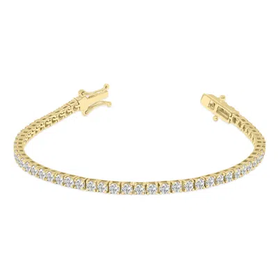 Sselects 6 Carat Tw Lab Grown Diamond Tennis Bracelet In 14k Yellow Gold In Silver