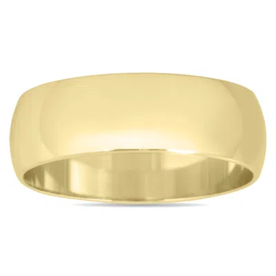 Sselects 6mm Domed Wedding Band In 10k Yellow Gold