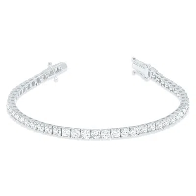 Sselects 8 Carat Tw Diamond Tennis Bracelet In 14k In Silver
