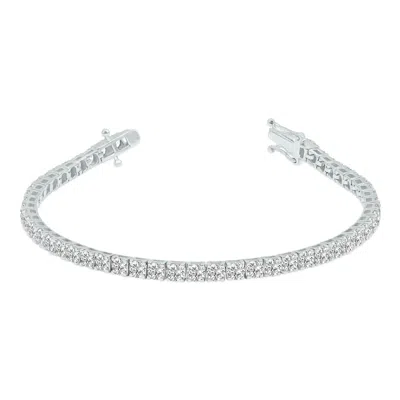 Sselects 8 Carat Tw Lab Grown Diamond Tennis Bracelet In 14k White Gold In Silver