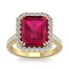 SSELECTS 9 CARAT RUBY AND DIAMOND RING IN 14 KARAT YELLOW GOLD