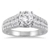 SSELECTS AGS CERTIFIED 1 1/2 CARAT TW DIAMOND ENGAGEMENT RING IN 14K WHITE GOLD H-I COLOR, I1-I2 CLARITY