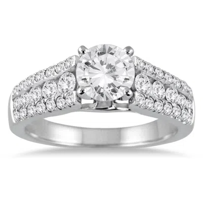 Sselects Ags Certified 1 1/2 Carat Tw Diamond Engagement Ring In 14k White Gold H-i Color, I1-i2 Clarity