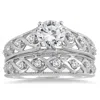 SSELECTS AGS CERTIFIED 1 1/4 CARAT TW DIAMOND BRIDAL SET IN 14K WHITE GOLD J-K COLOR, I2-I3 CLARITY