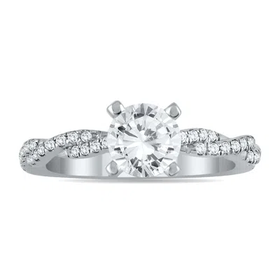 Sselects Ags Certified 1 Carat Tw Diamond Engagement Ring In 14k White Gold J-k Color, I2-i3 Clarity