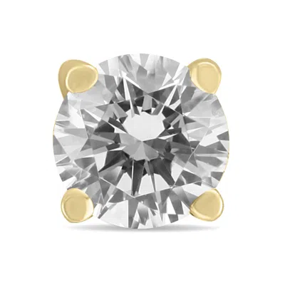Sselects Ags Certified 3/4 Carat Round Single Stud Diamond Earring In 14k In Silver