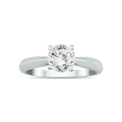 Sselects Ags Certified 3/4 Carat Tw Round Diamond Solitaire Ring In 14k White Gold H-i Color, I1-i2 Clarity