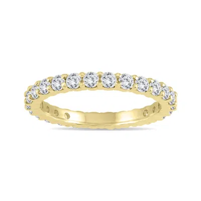 Sselects Ags Certified Diamond Eternity Band In 10k Yellow Gold 1.15 - 1.40 Ctw