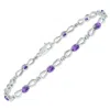 SSELECTS AMETHYST AND NATURAL DIAMOND RIBBON LOOP BRACELET IN .925 STERLING SILVER