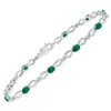 SSELECTS EMERALD AND NATURAL DIAMOND RIBBON LOOP BRACELET IN .925 STERLING SILVER