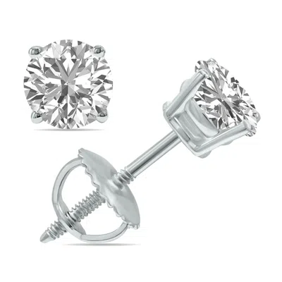 Sselects Igi Certified 1.50 Carat Tw Lab Grown Diamond Solitaire Earrings In 14k White Gold In Silver
