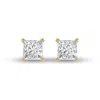 SSELECTS LAB GROWN 1 CARAT PRINCESS CUT SOLITAIRE DIAMOND EARRINGS IN 14K YELLOW GOLD