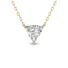 SSELECTS LAB GROWN 1/2 CARAT FLOATING TRILLION SHAPED DIAMOND SOLITAIRE PENDANT IN 14K YELLOW GOLD