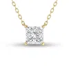 SSELECTS LAB GROWN 3/4 CARAT FLOATING PRINCESS CUT DIAMOND SOLITAIRE PENDANT IN 14K YELLOW GOLD