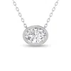 SSELECTS LAB GROWN 3/4 CARAT OVAL BEZEL SET DIAMOND SOLITAIRE PENDANT IN 14K WHITE GOLD