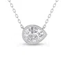 SSELECTS LAB GROWN 3/4 CARAT PEAR SHAPED BEZEL SET DIAMOND SOLITAIRE PENDANT IN 14K WHITE GOLD