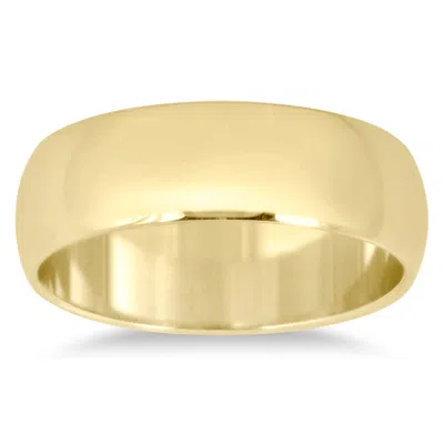 Sselects Men's 6mm Lightweight Domed Wedding Band In 10k Yellow Gold