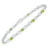 SSELECTS PERIDOT AND NATURAL DIAMOND RIBBON LOOP BRACELET IN .925 STERLING SILVER