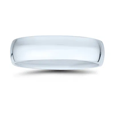 Sselects Platinum 6mm Domed Comfort Fit Wedding Band In Silver