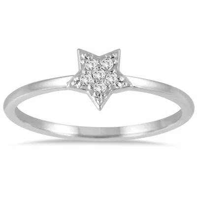Sselects Stackable Star Diamond Accent Ring 14k White Gold