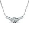 SSELECTS TED POLEY MISS YOUR TOUCH HAND IN HAND NECKLACE IN 10K WHITE GOLD